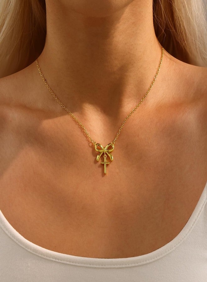 Kenailw Best Friend Friendship Gifts for Women, Stocking Stuffers 2025, Christian Cross Necklace Bow Jewelry, Friendship Friend Birthday Christmas Gift for Woman - Image 2